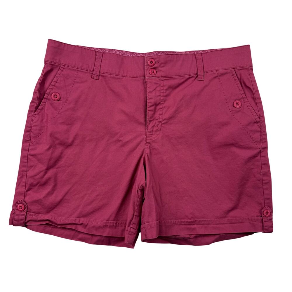 Gloria Vanderbilt Magenta Pink Cuffed Shorts Size 14